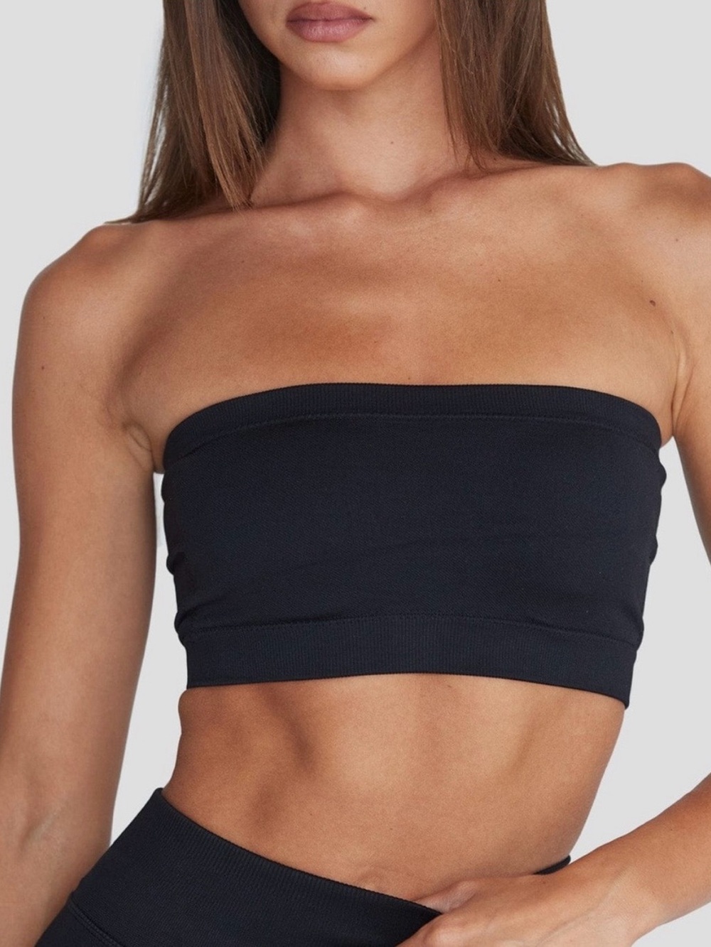 Csb x Isabelle Mathers Cleo bandeau sports bra in black